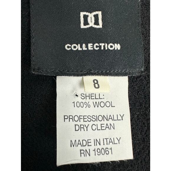 DD Collection Size 8 Italian Wool Cardigan Coatigan Black Eveningwear Overcoat - Picture 4 of 9